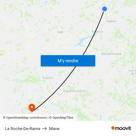La Roche-De-Rame to Mane map