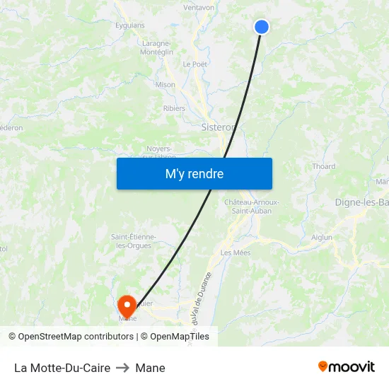 La Motte-Du-Caire to Mane map