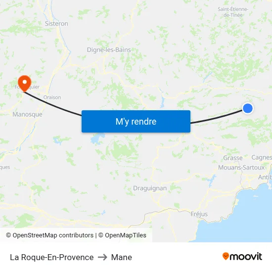 La Roque-En-Provence to Mane map