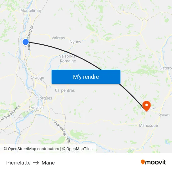 Pierrelatte to Mane map