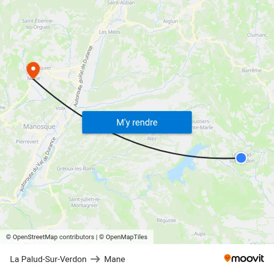 La Palud-Sur-Verdon to Mane map