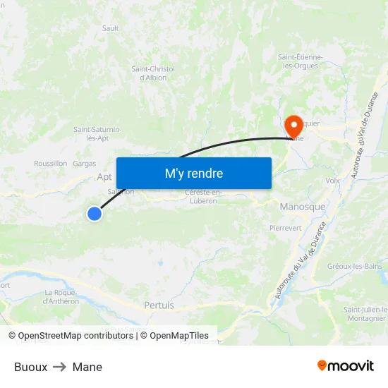 Buoux to Mane map