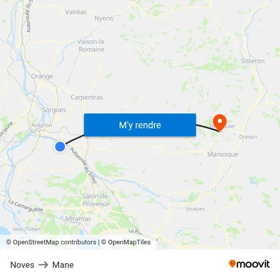 Noves to Mane map