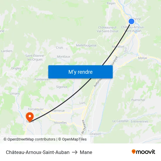 Château-Arnoux-Saint-Auban to Mane map