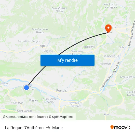 La Roque-D'Anthéron to Mane map