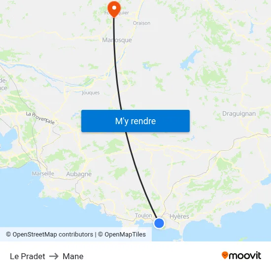 Le Pradet to Mane map
