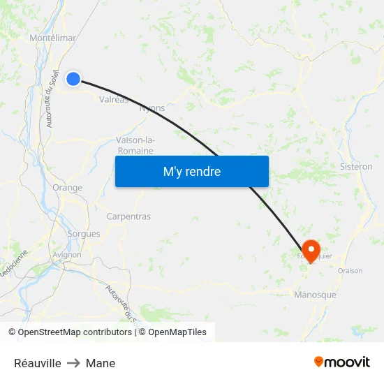 Réauville to Mane map