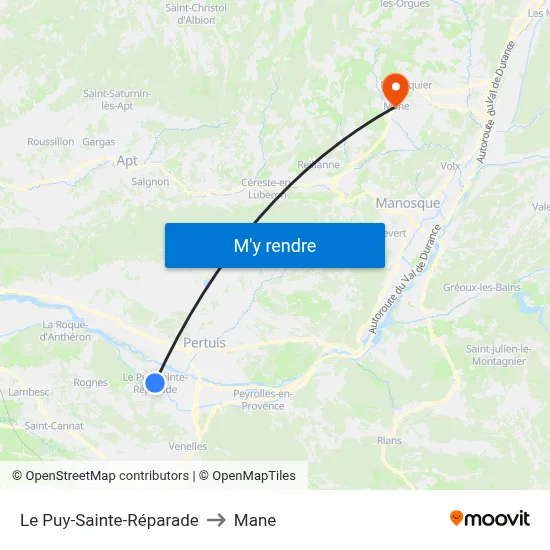 Le Puy-Sainte-Réparade to Mane map