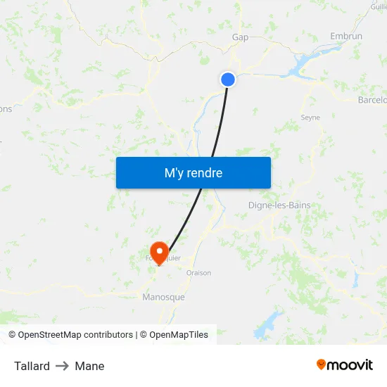 Tallard to Mane map