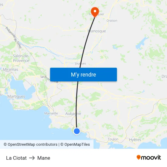 La Ciotat to Mane map