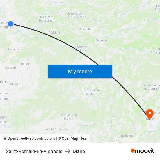 Saint-Romain-En-Viennois to Mane map