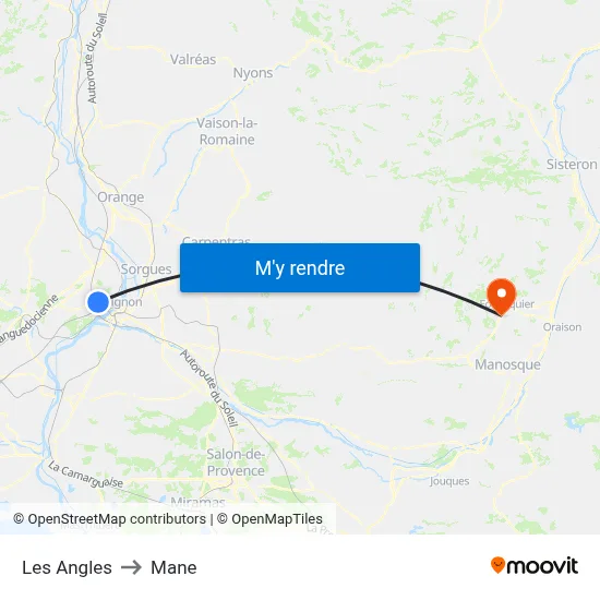 Les Angles to Mane map