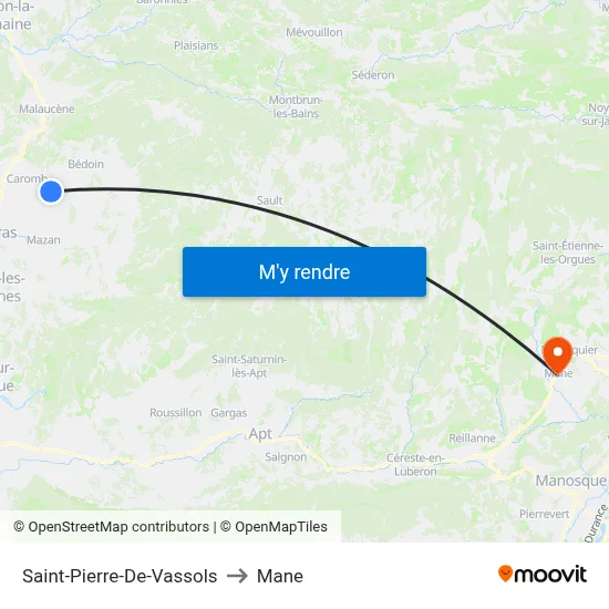 Saint-Pierre-De-Vassols to Mane map