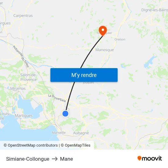 Simiane-Collongue to Mane map