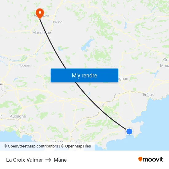 La Croix-Valmer to Mane map