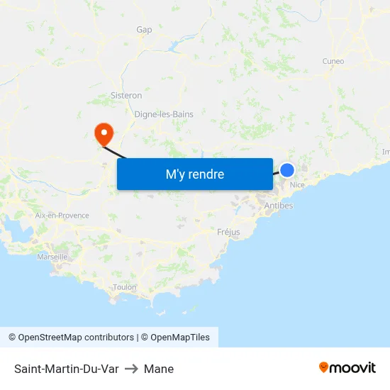 Saint-Martin-Du-Var to Mane map