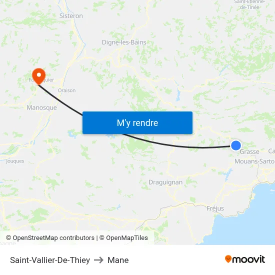 Saint-Vallier-De-Thiey to Mane map