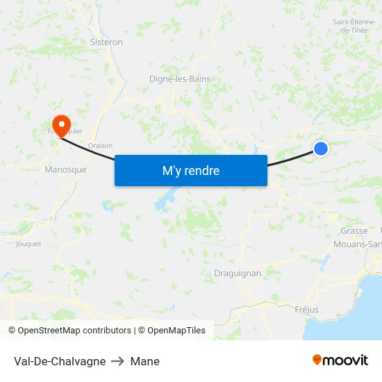 Val-De-Chalvagne to Mane map