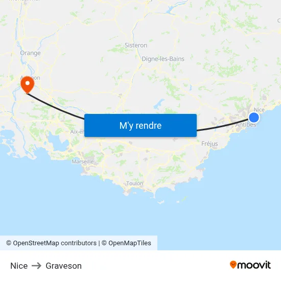 Nice to Graveson map