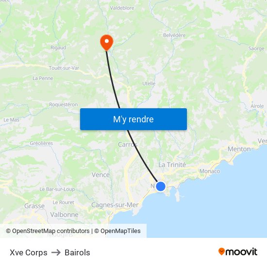 Xve Corps to Bairols map