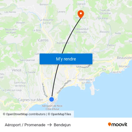 Aéroport / Promenade to Bendejun map