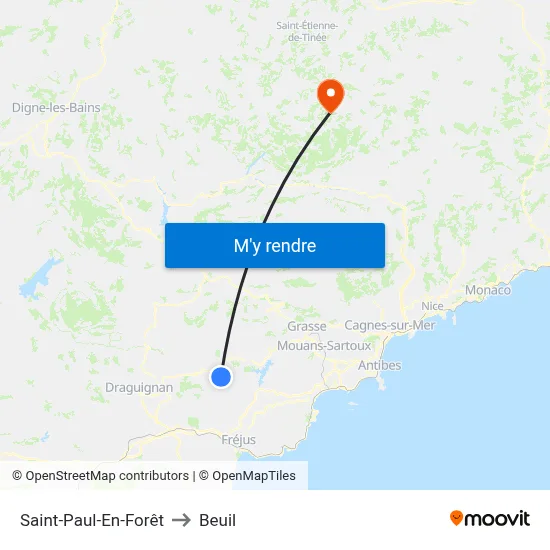 Saint-Paul-En-Forêt to Beuil map