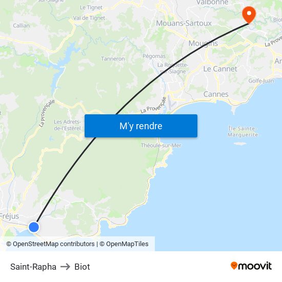 Saint-Rapha to Biot map