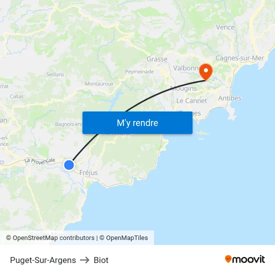 Puget-Sur-Argens to Biot map