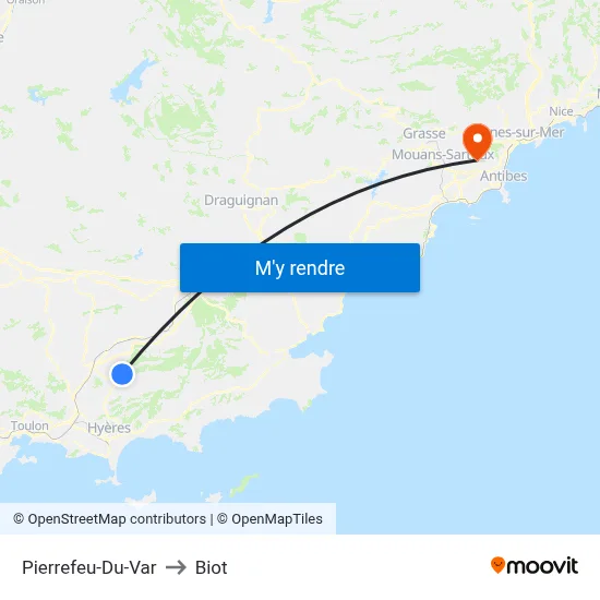 Pierrefeu-Du-Var to Biot map