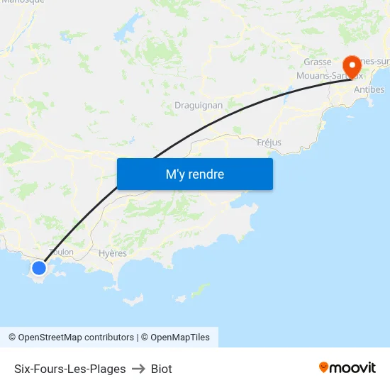 Six-Fours-Les-Plages to Biot map