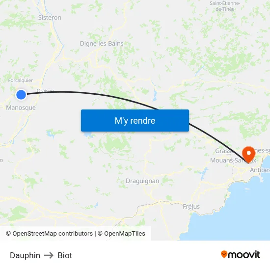 Dauphin to Biot map