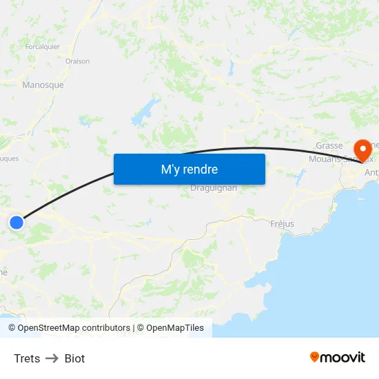 Trets to Biot map
