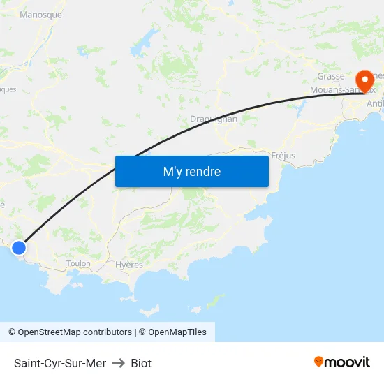 Saint-Cyr-Sur-Mer to Biot map