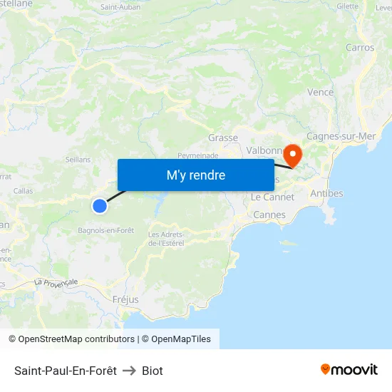Saint-Paul-En-Forêt to Biot map