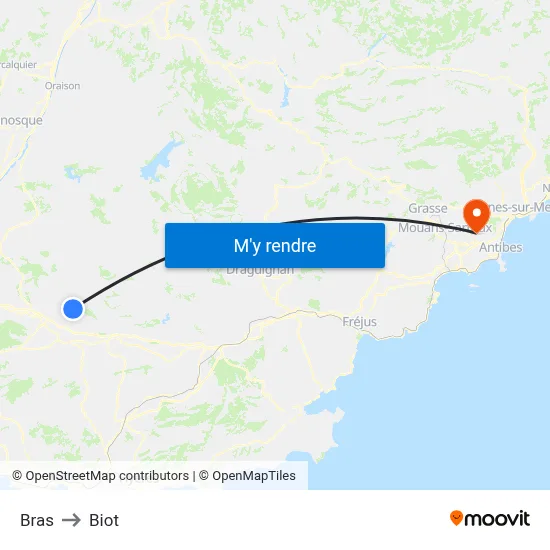 Bras to Biot map