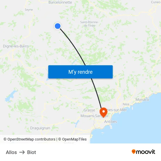 Allos to Biot map