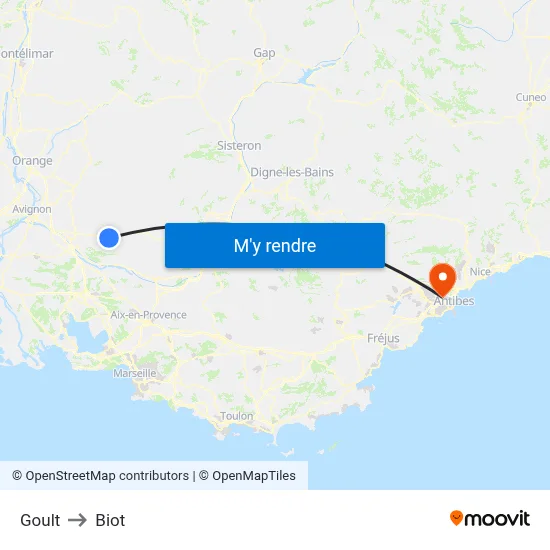 Goult to Biot map