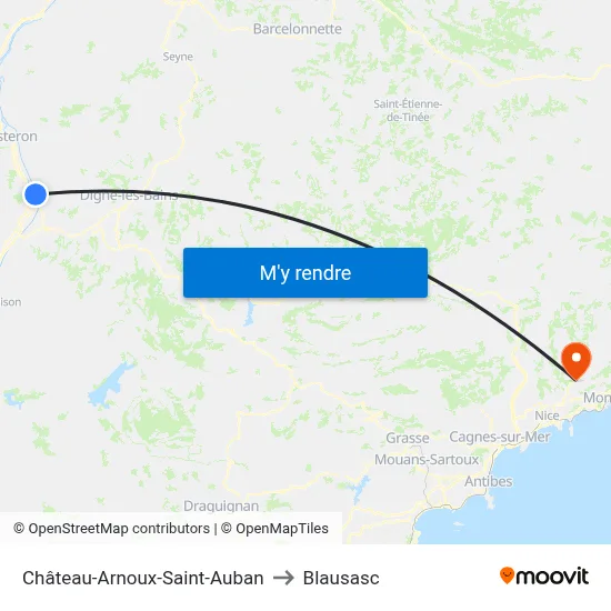 Château-Arnoux-Saint-Auban to Blausasc map