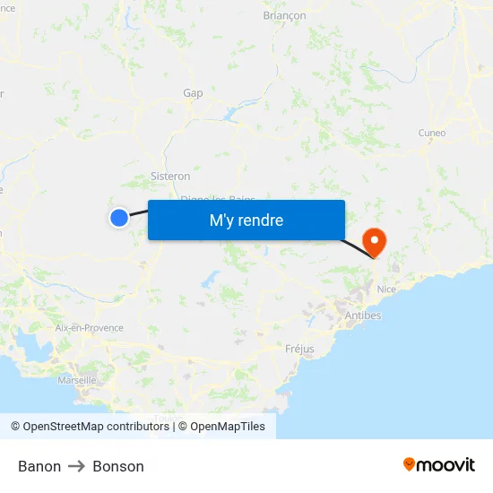 Banon to Bonson map