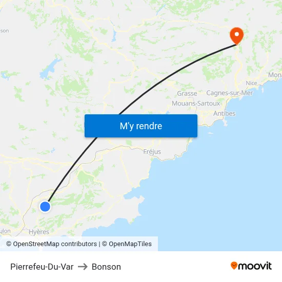 Pierrefeu-Du-Var to Bonson map