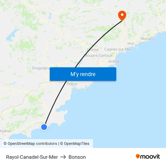 Rayol-Canadel-Sur-Mer to Bonson map
