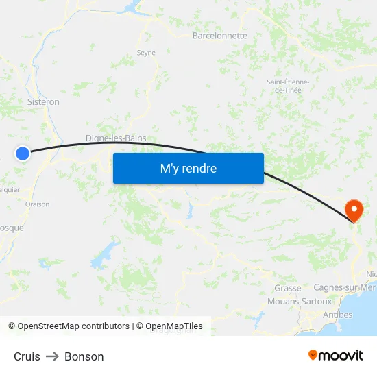 Cruis to Bonson map