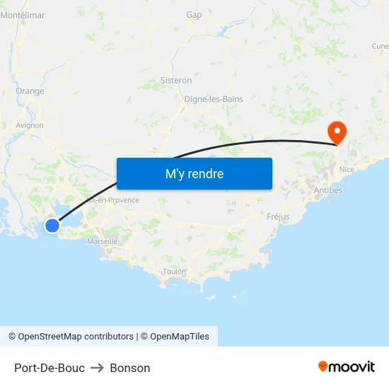 Port-De-Bouc to Bonson map