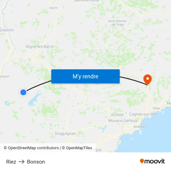Riez to Bonson map