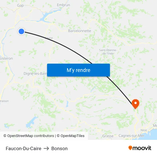 Faucon-Du-Caire to Bonson map