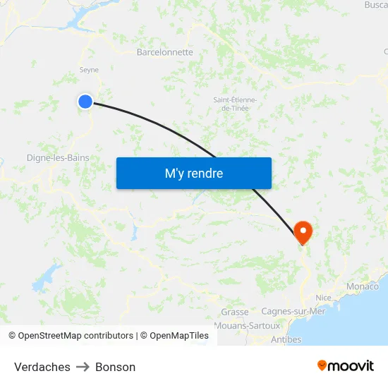 Verdaches to Bonson map
