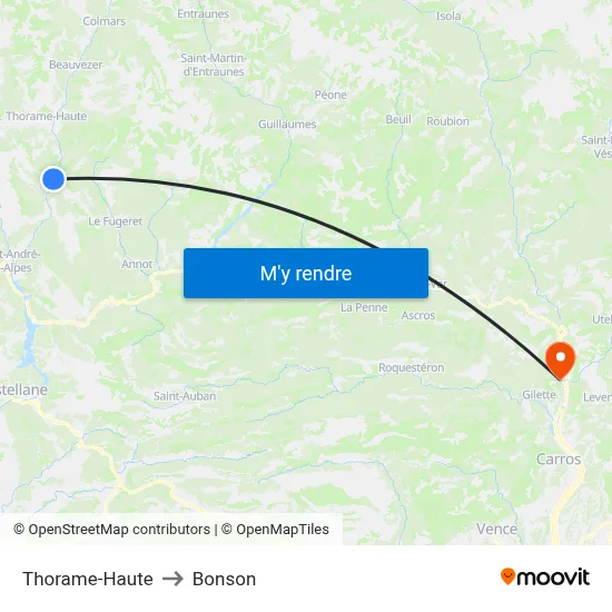 Thorame-Haute to Bonson map