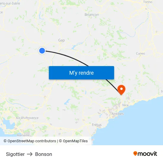 Sigottier to Bonson map