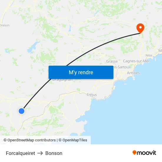 Forcalqueiret to Bonson map