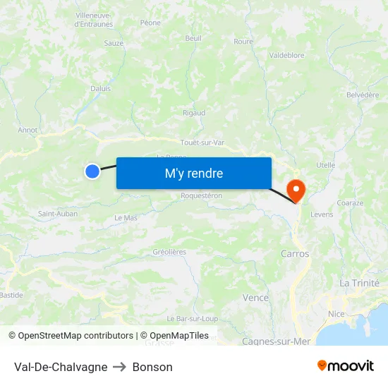 Val-De-Chalvagne to Bonson map